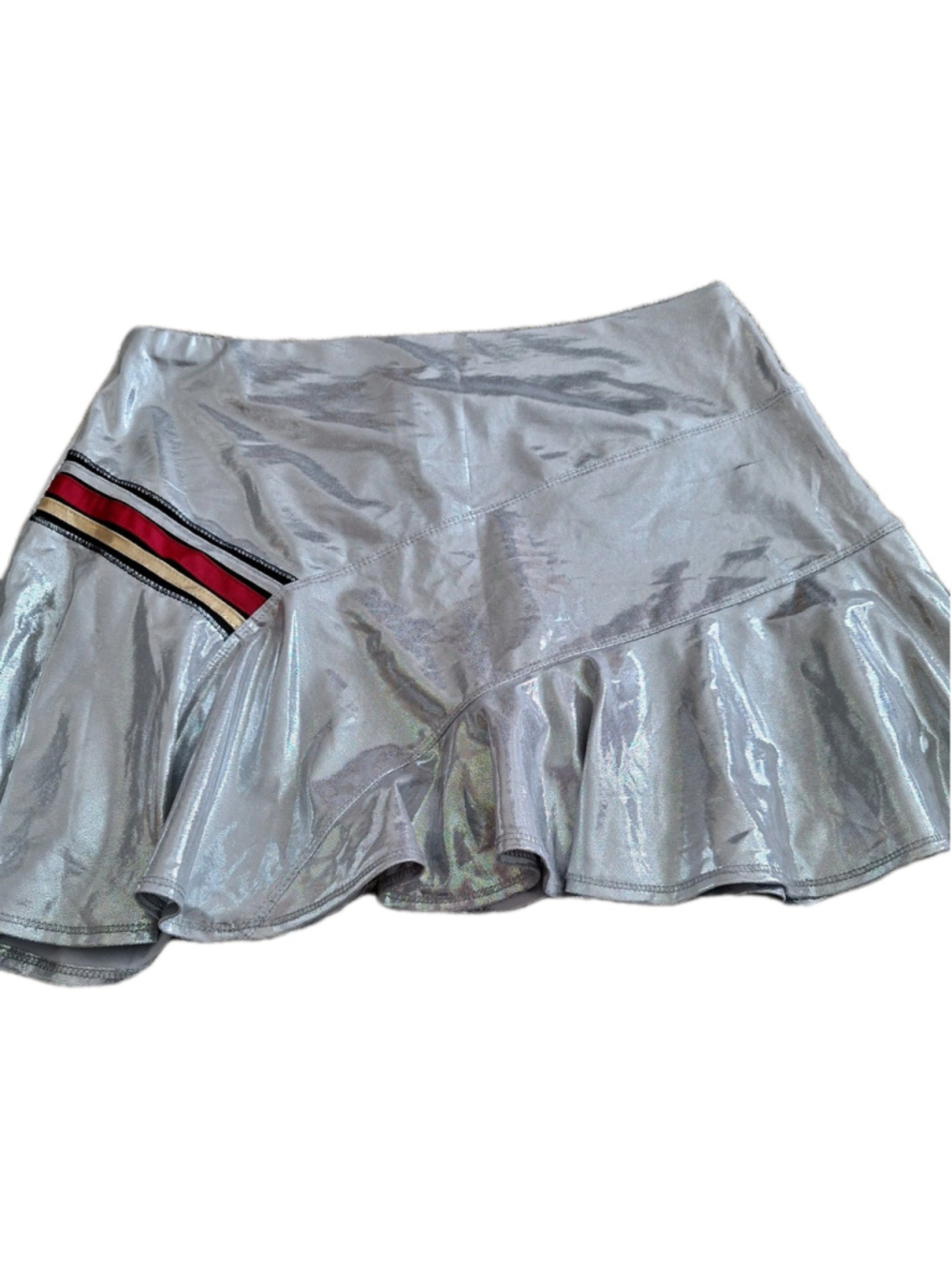 Lucky in Love Womens Sz LARGE 12 Tennis Golf Pickleball Skort Metallic Silver L